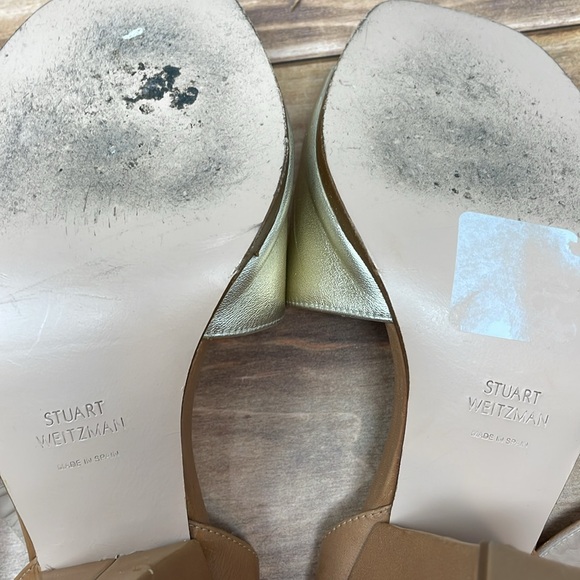 Stuart Weitzman Strappy Metallic Heels 10M S36 - Picture 8 of 8
